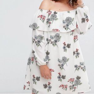 ALICE & YOU Floral Ruffle Off the Shoulder Dress